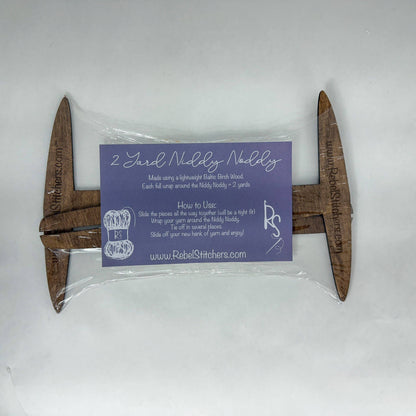 Handmade Portable Wood 2 Yard Niddy Noddy by Art by Erica H & Rebel Stitchers - Maine Yarn & Fiber Supply