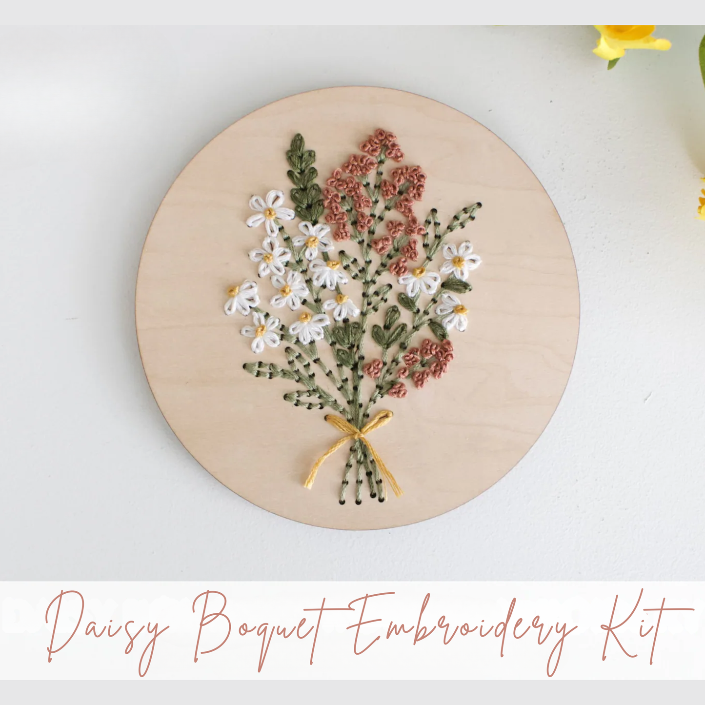 Daisy Bouquet DIY Embroidery Kit by The HNB House - Maine Yarn & Fiber Supply
