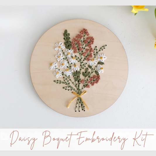 Daisy Bouquet DIY Embroidery Kit by The HNB House - Maine Yarn & Fiber Supply