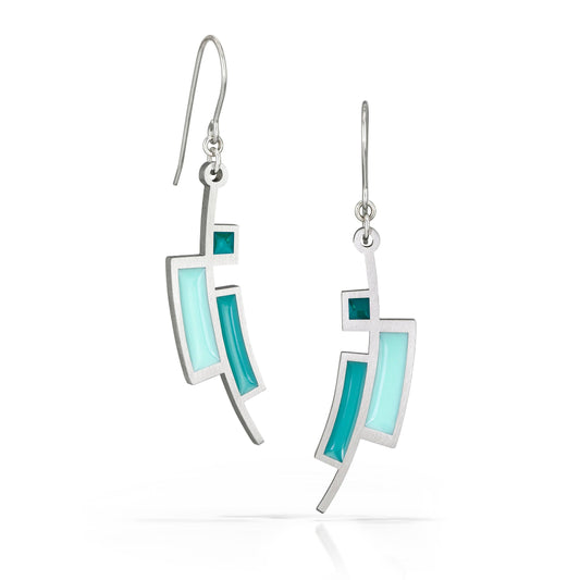 Chaco earrings in Aqua by Spark Metal Studio