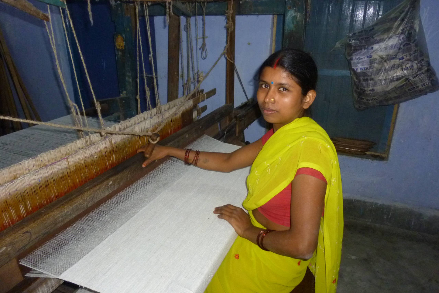 Blue Cheese - Handwoven Fair Trade Cotton Kitchen Towel from Sustainable Threads - Maine Yarn & Fiber Supply