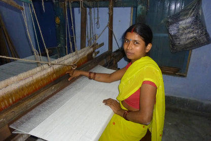 Blue Cheese - Handwoven Fair Trade Cotton Kitchen Towel from Sustainable Threads - Maine Yarn & Fiber Supply