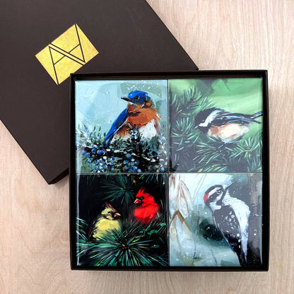 Winter Bird Favorites Coaster Set by Art by Alyssa