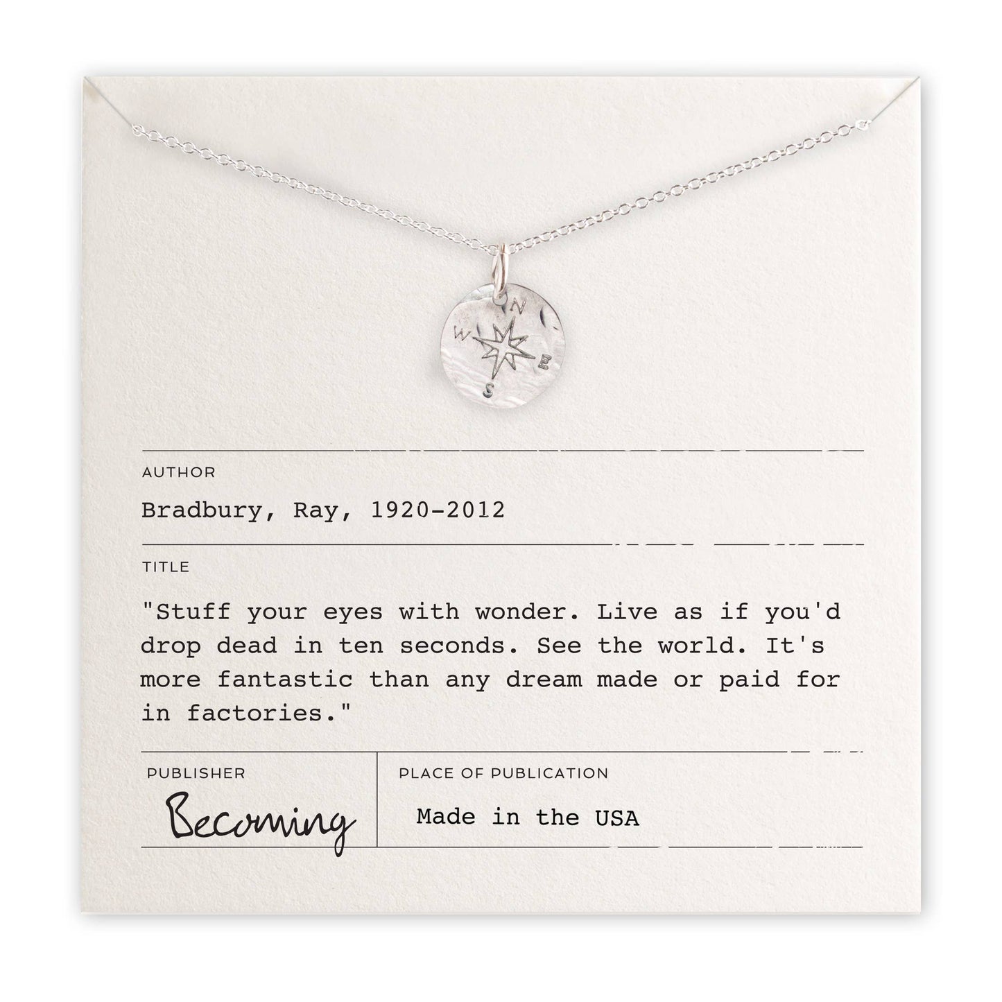 Compass Sterling Silver Necklace by Becoming Jewelry