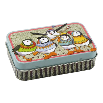 Puffins in Pullovers Mini Rectangular Tin from Emma Ball Ltd