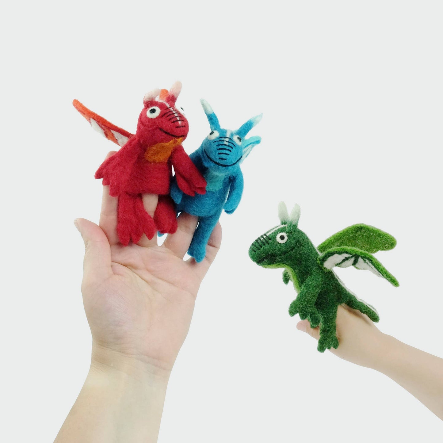 Daring Dragons Felt Finger Puppets by The Winding Road