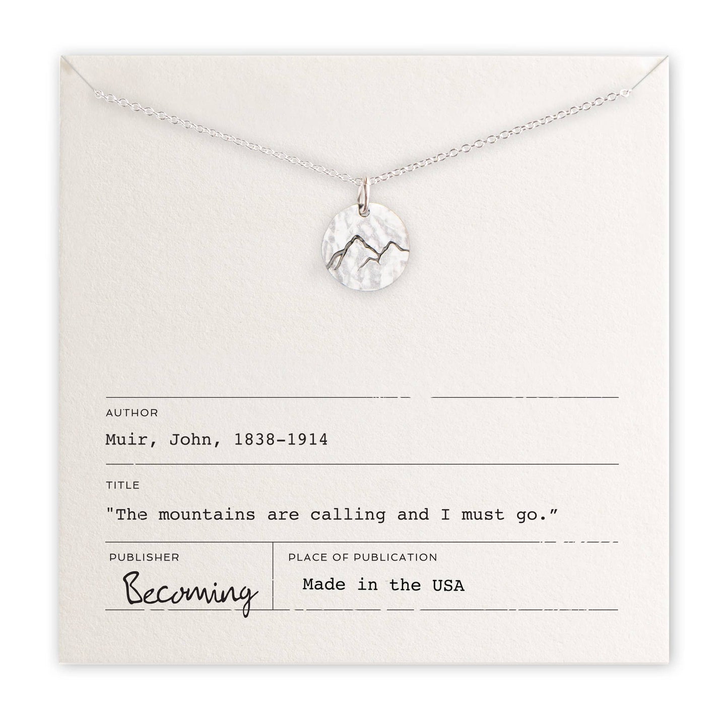 Mountains Are Calling Sterling Silver Necklace by Becoming Jewelry