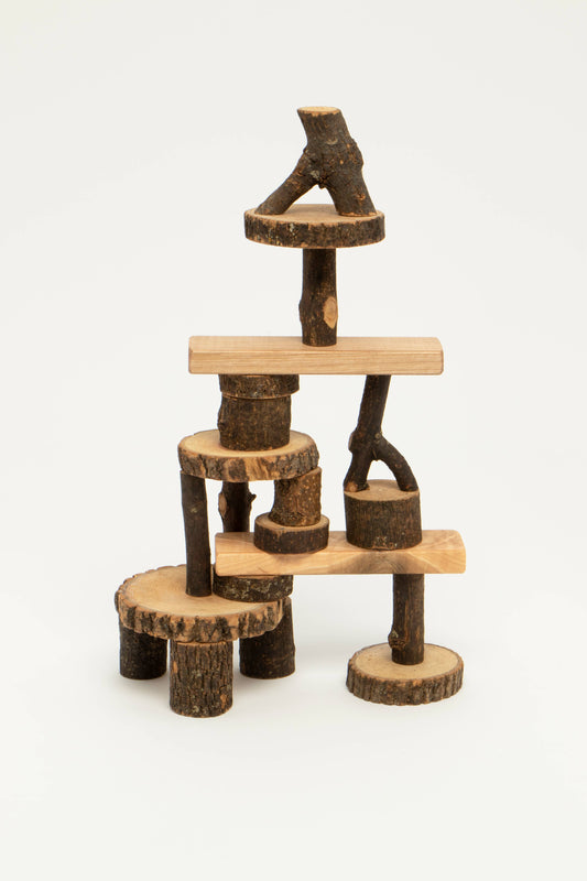 Classic 21 pcs Barked Tree Blocks by Tree Blocks