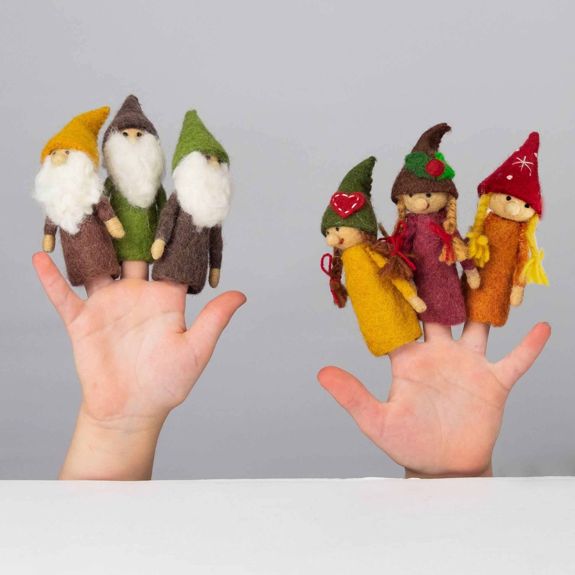 Gnome Felt Finger Puppets by The Winding Road - Maine Yarn & Fiber Supply