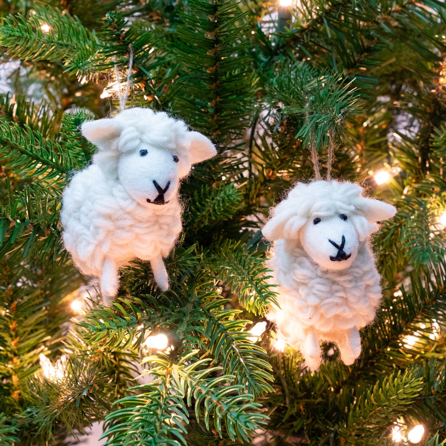 White Sheep Holiday Ornaments by The Winding Road