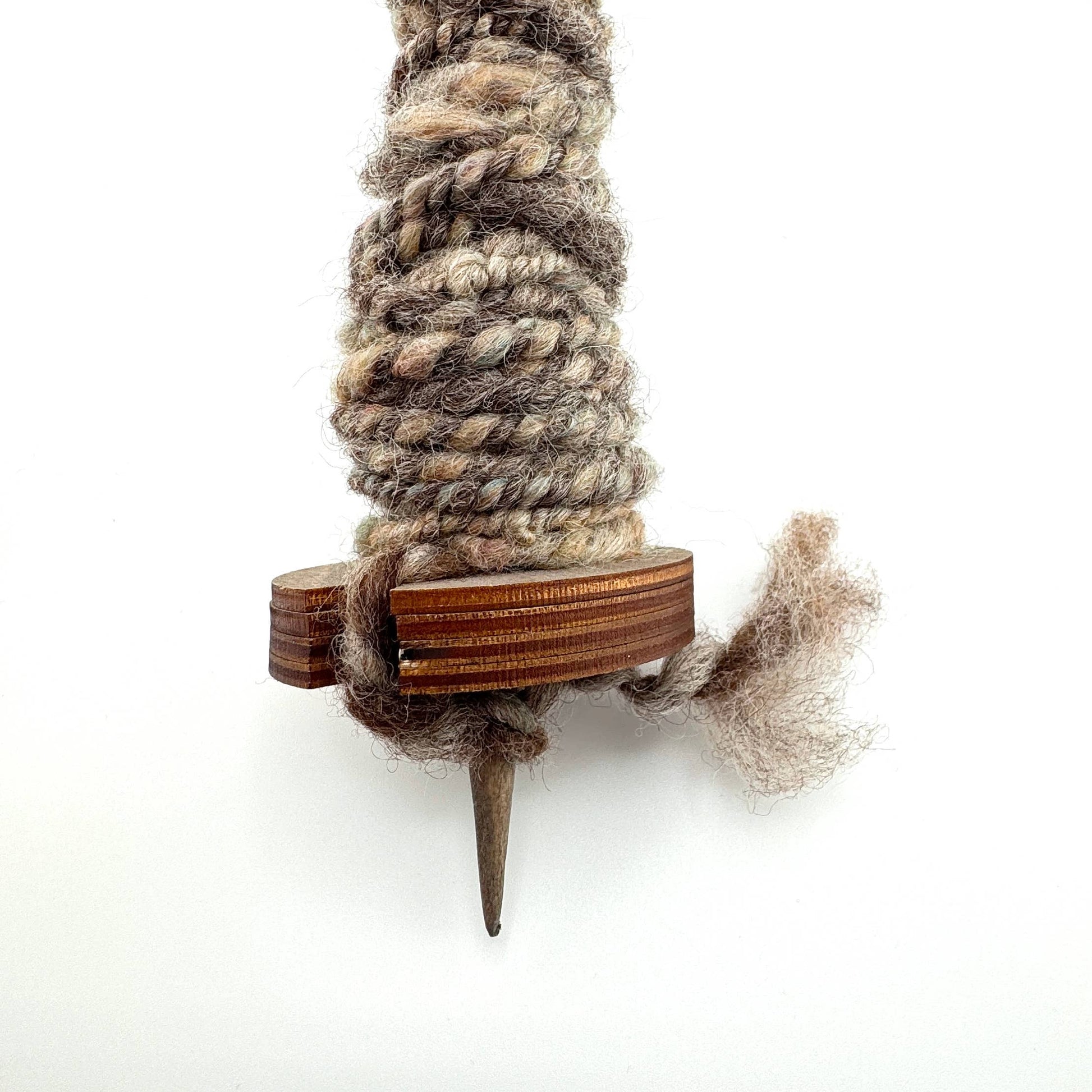 Bottom Whorl Supported Spindle in Baltic Birch by Art by Erica H & Rebel Stitchers - Maine Yarn & Fiber Supply