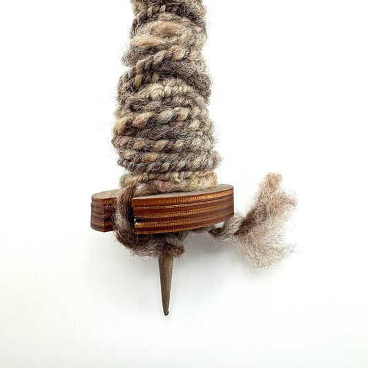 Bottom Whorl Supported Spindle in Baltic Birch by Art by Erica H & Rebel Stitchers - Maine Yarn & Fiber Supply