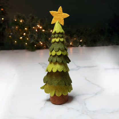 Christmas Decor Light and Dark Green Felt Christmas Tree from The Winding Road