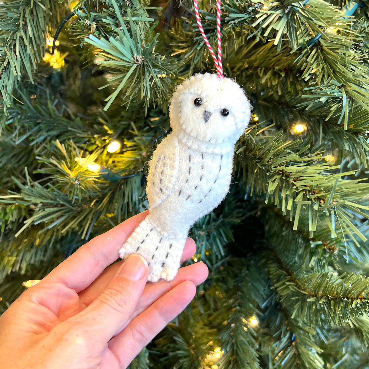Snowy Owl Felt Wool Ornament by Ornaments 4 Orphans