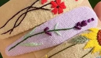 Lavender Embroidered Hair Barrette by Quince Fables