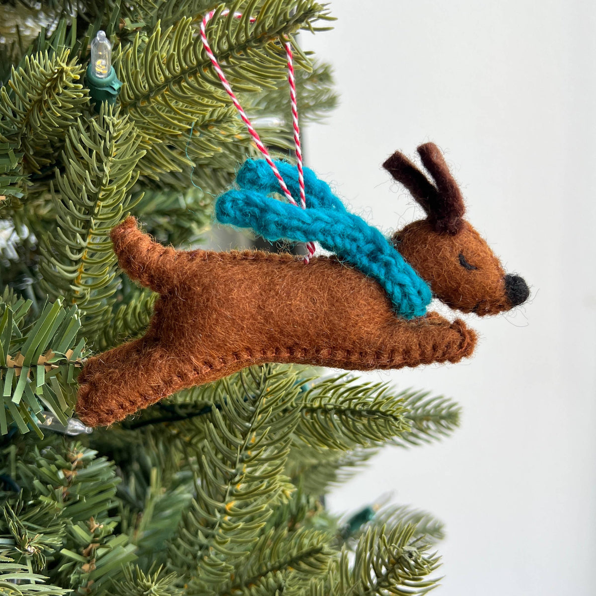 Dog Jumping Felt Wool Ornament by Ornaments 4 Orphans - Maine Yarn & Fiber Supply