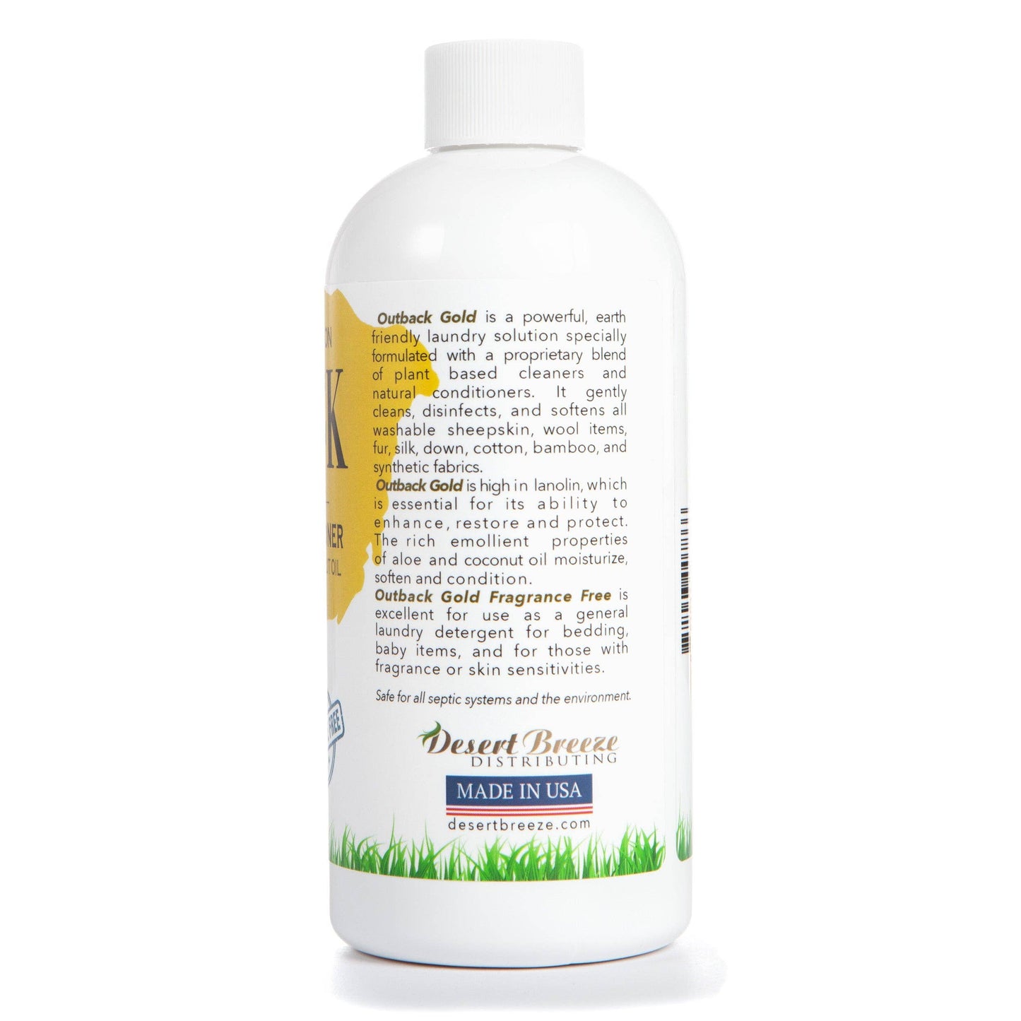 Outback Gold Wool Wash, 16 oz, Fragrance Free from Desert Breeze Distributing - Maine Yarn & Fiber Supply
