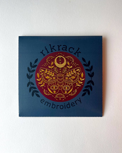 Rikrack - Mythic Moth Embroidery Kit - Maine Yarn & Fiber Supply