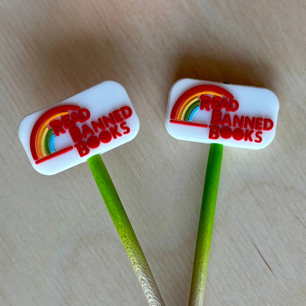 Read Banned Books Rainbow Stitch Stoppers from Comma Craft Co - Maine Yarn & Fiber Supply
