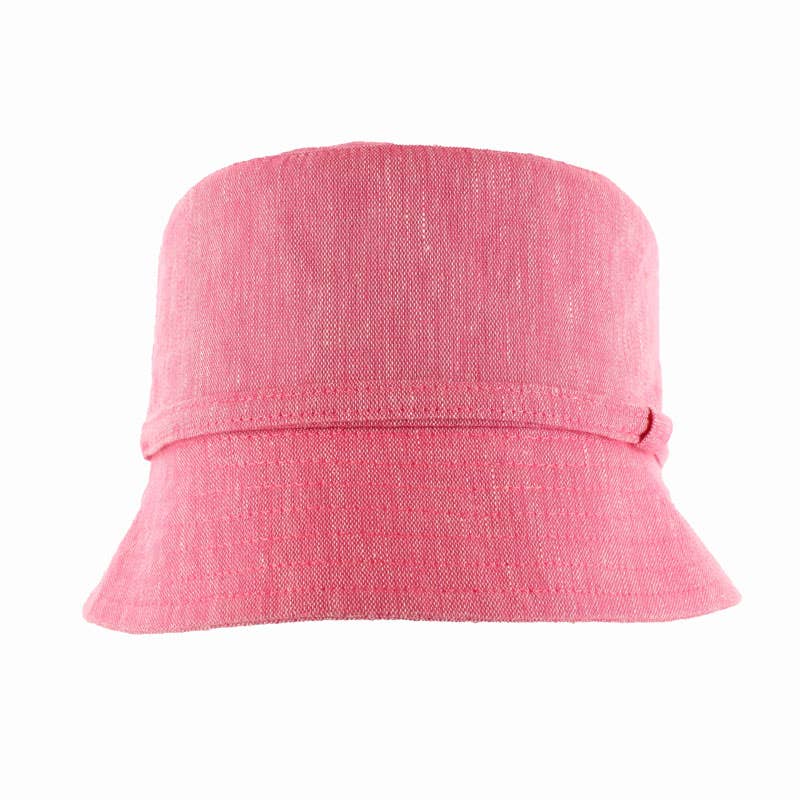 Linen Bucket Hat in Pink by Mucros Weavers