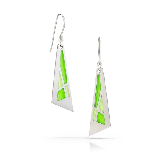 Nido Earrings in Lime by Spark Metal Studio