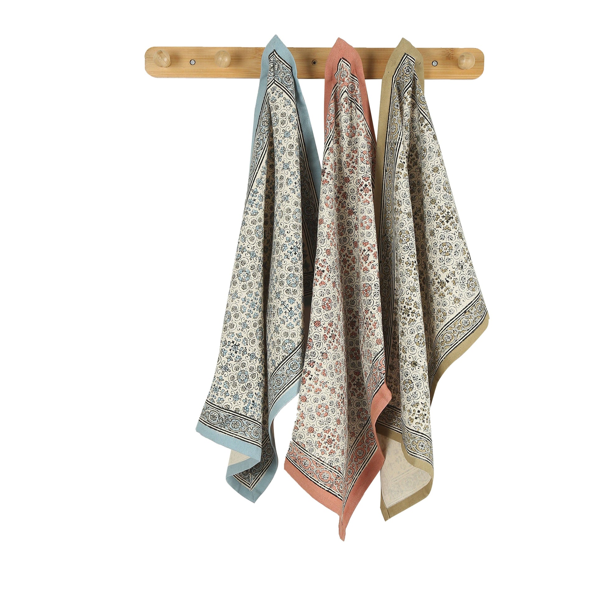 Lily Earth - Block Printed Fair Trade Cotton Kitchen Towel from Sustainable Threads - Maine Yarn & Fiber Supply
