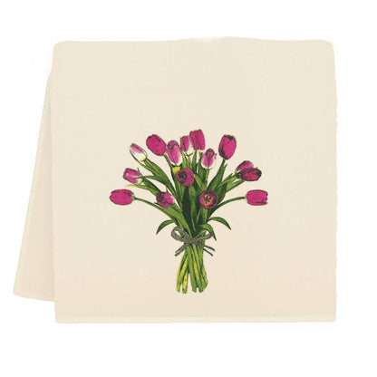 Spring Tulips Tea Towel from Eric and Christopher - Maine Yarn & Fiber Supply