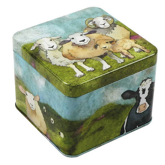 Felted Sheep Small Square Tin from Emma Ball Ltd