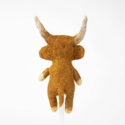Highland Cow Felt Finger Puppets by The Winding Road