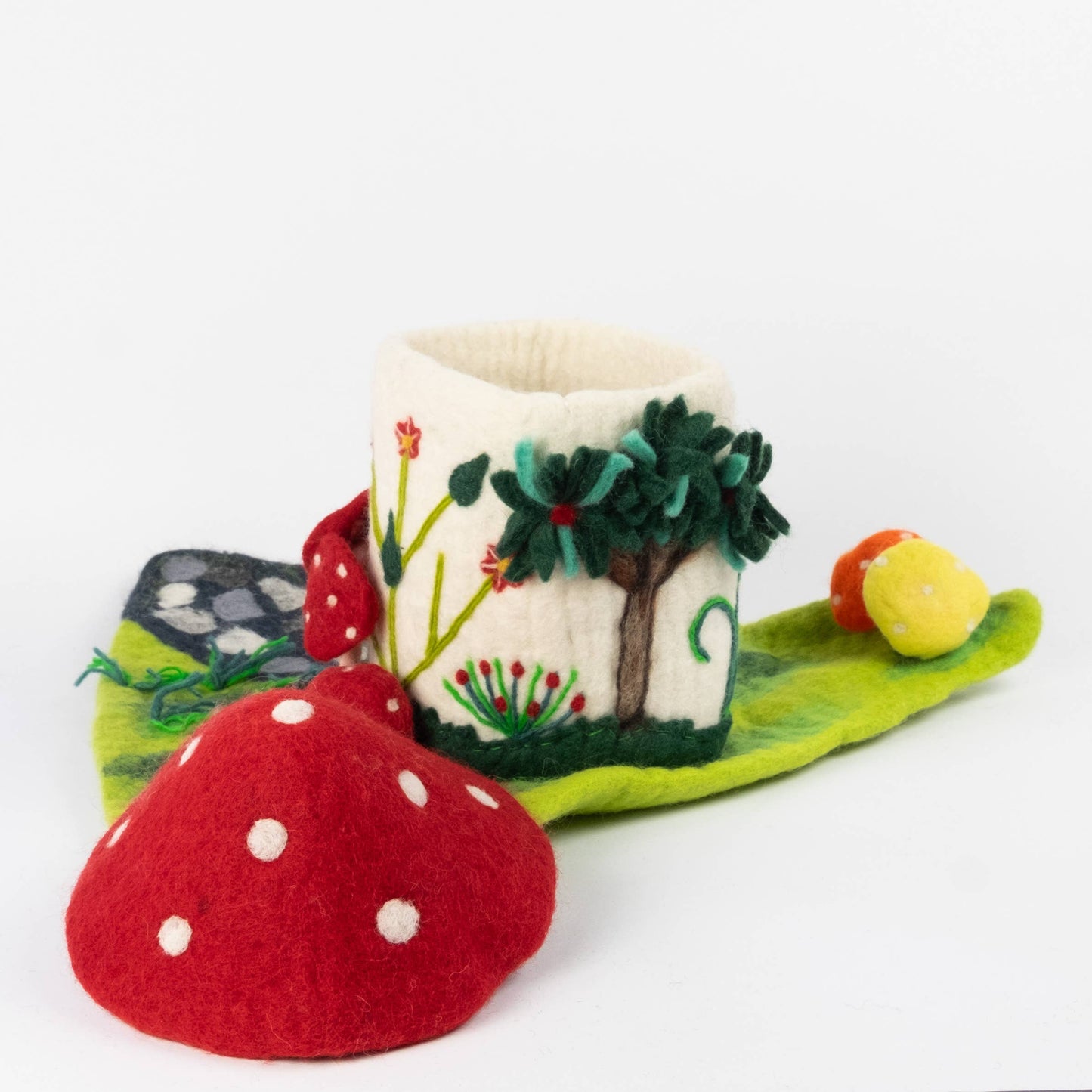 Magic Mushroom Felt Fairy PlayHouse for Finger Puppets from The Winding Road