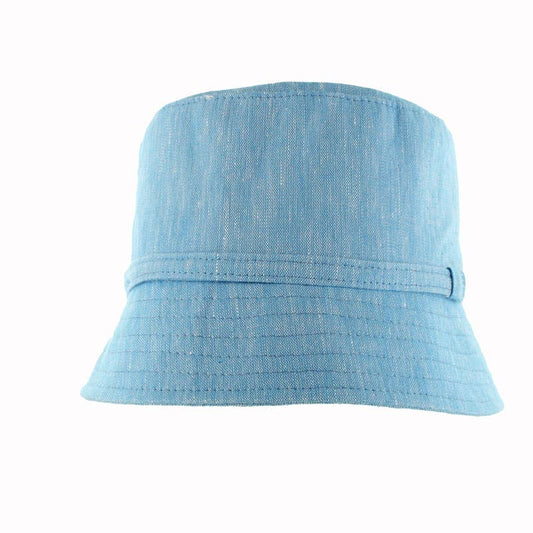 Linen Bucket Hat in Blue by Mucros Weavers