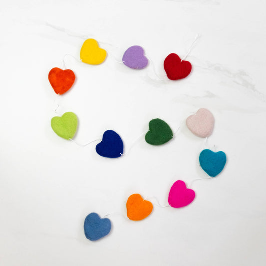 Multicolor Love Hearts Garland by The Winding Road - Maine Yarn & Fiber Supply