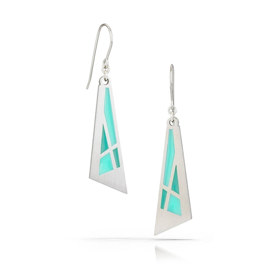 Nido Earrings in Aqua by Spark Metal Studio