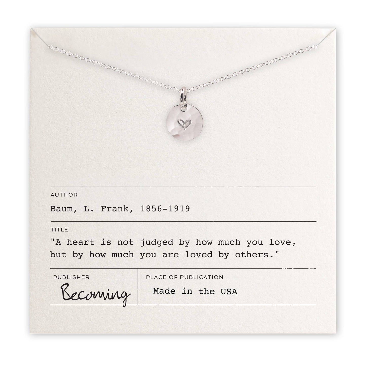 Heart Sterling Silver Necklace by Becoming Jewelry