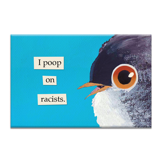 Poop on Racists Magnet by The Mincing Mockingbird