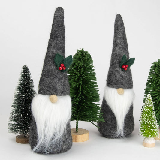 Felt Grey Gnome Christmas Decor from The Winding Road