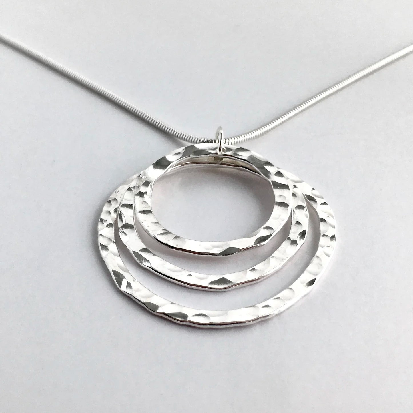 Hammered Sterling Silver Triple Sig Stack Necklace by Cullen Jewelry Design