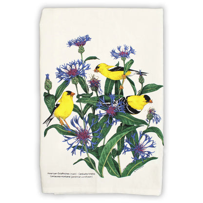 Goldfinches - Flour Sack Tea Towel by Liberty Graphics