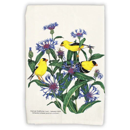 Goldfinches - Flour Sack Tea Towel by Liberty Graphics