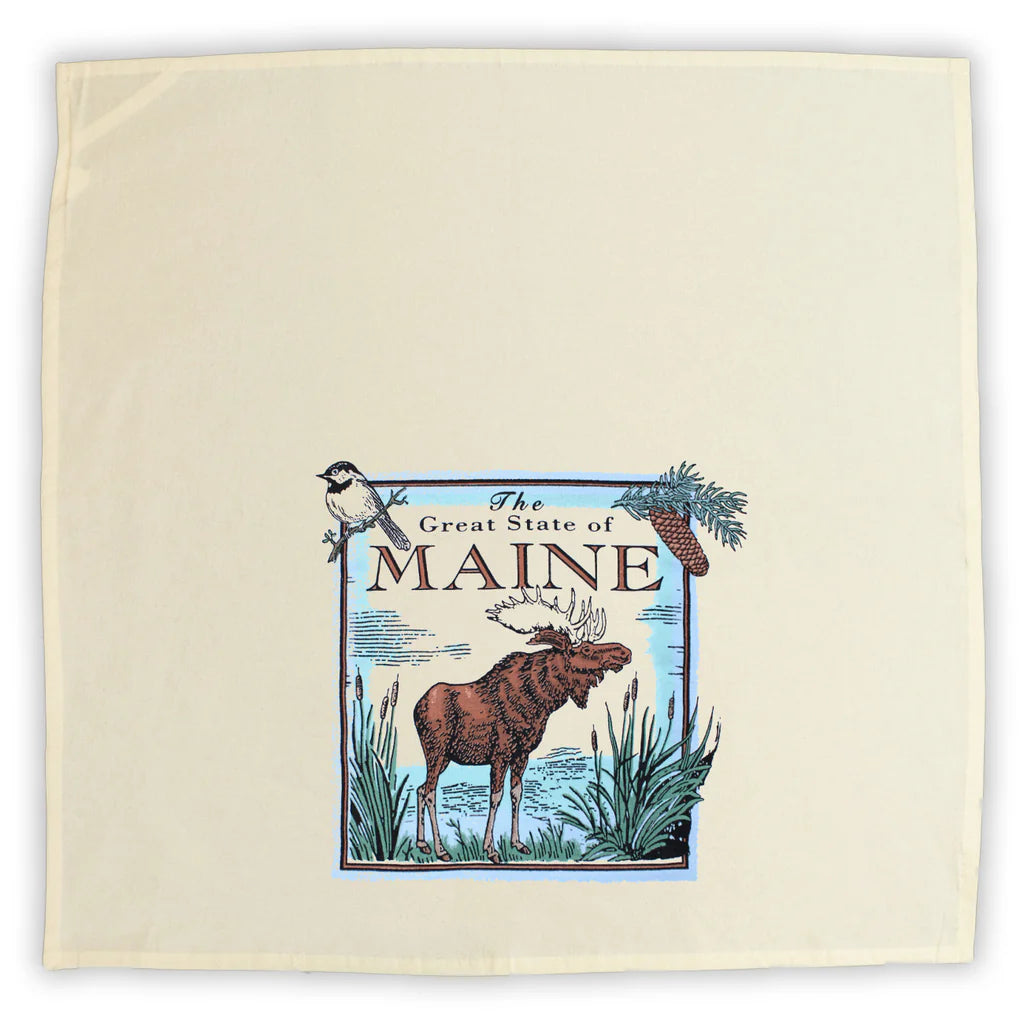 Great State of Maine - Flour Sack Tea Towel by Liberty Graphics