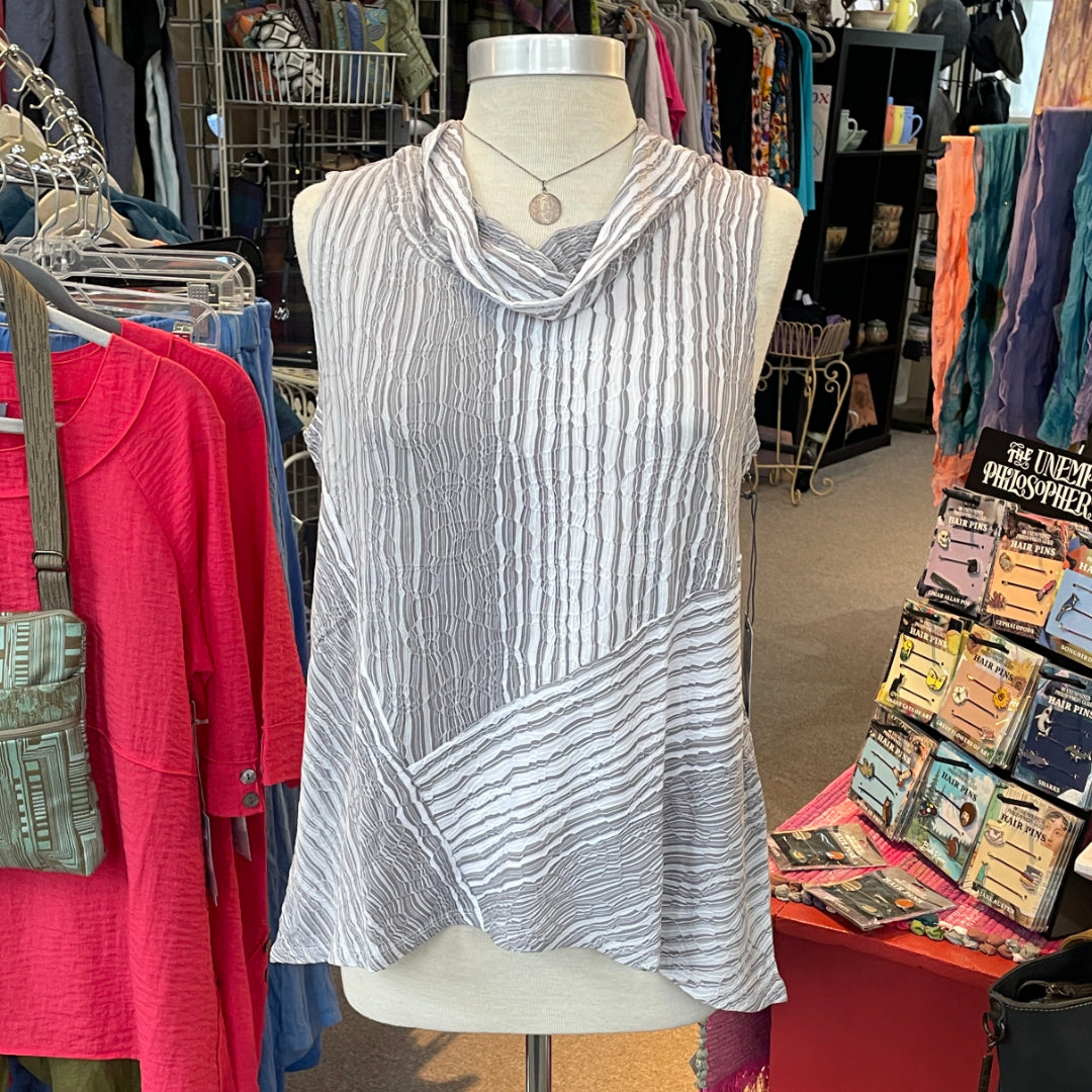 Summer Breeze Sleeveless Cowl Top in Gull by Habitat Clothing
