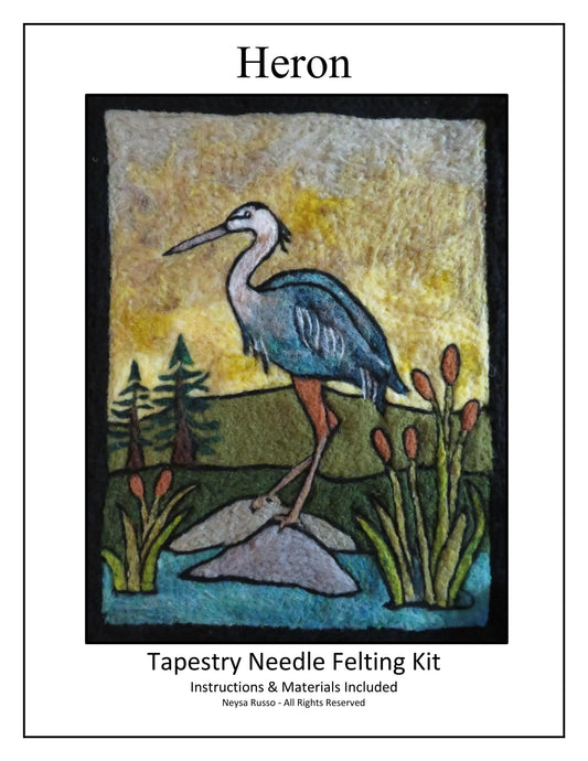 Blue Heron Tapestry Felting Kit by The Felting Studio (Neysa Russo)