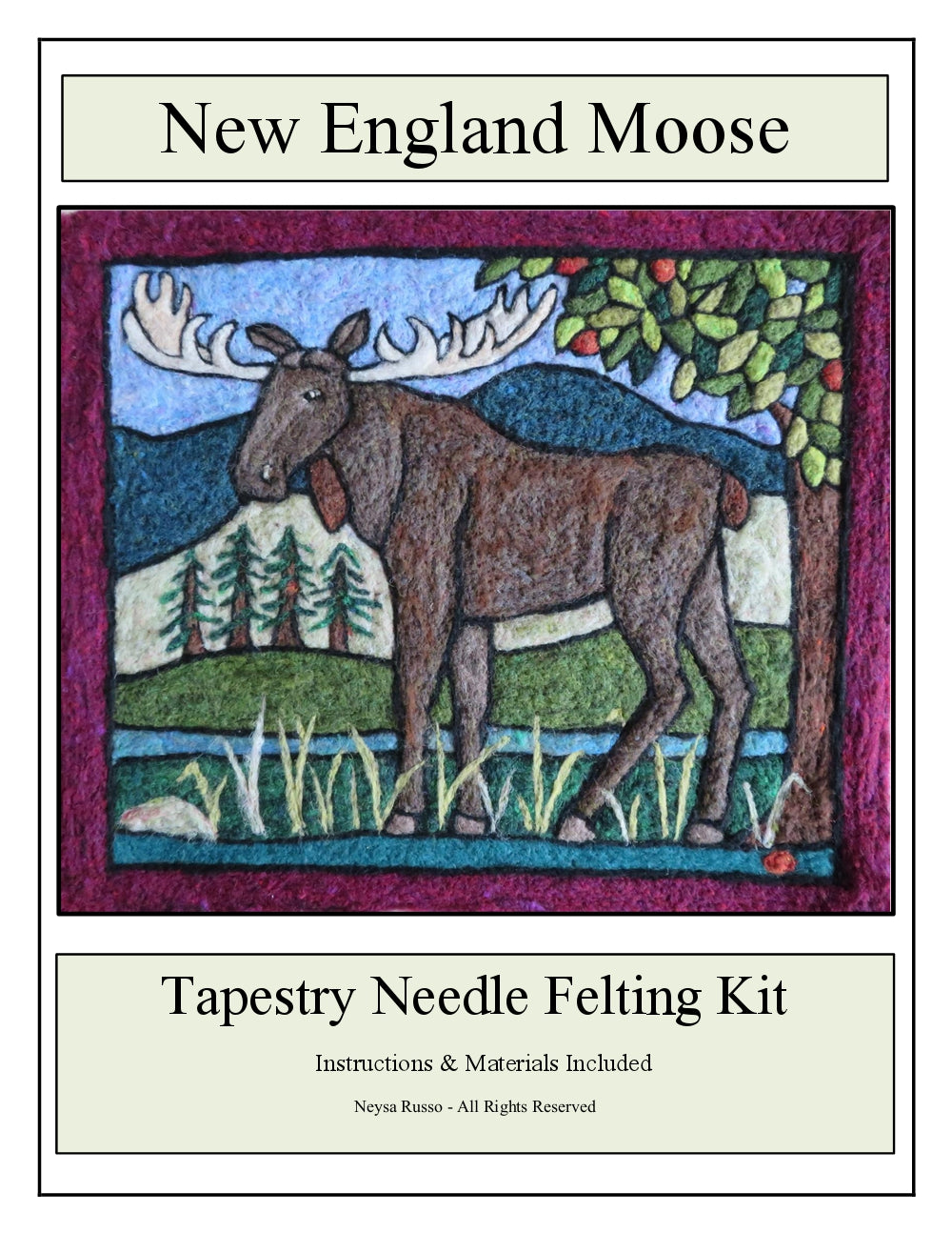 Moose Tapestry Felting Kit by The Felting Studio (Neysa Russo)