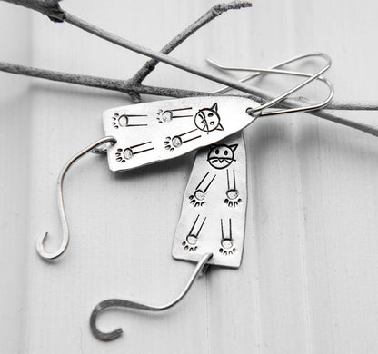 Frisky Kitty Sterling Silver Earrings by Sprig & Sparrow Jewelry