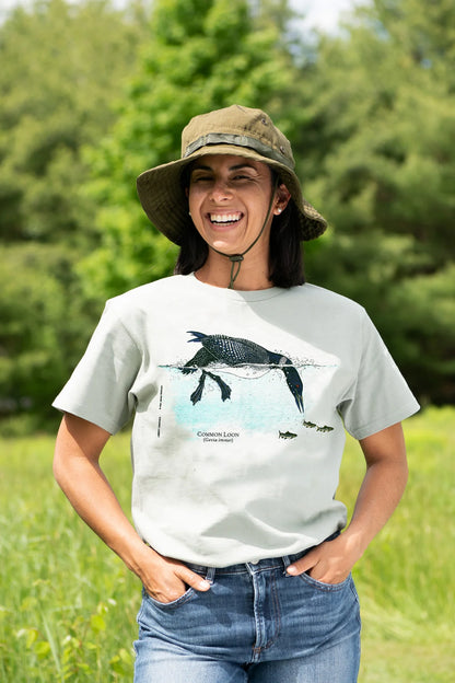 Feeding Loon Unisex Adult T-Shirt by Liberty Graphics