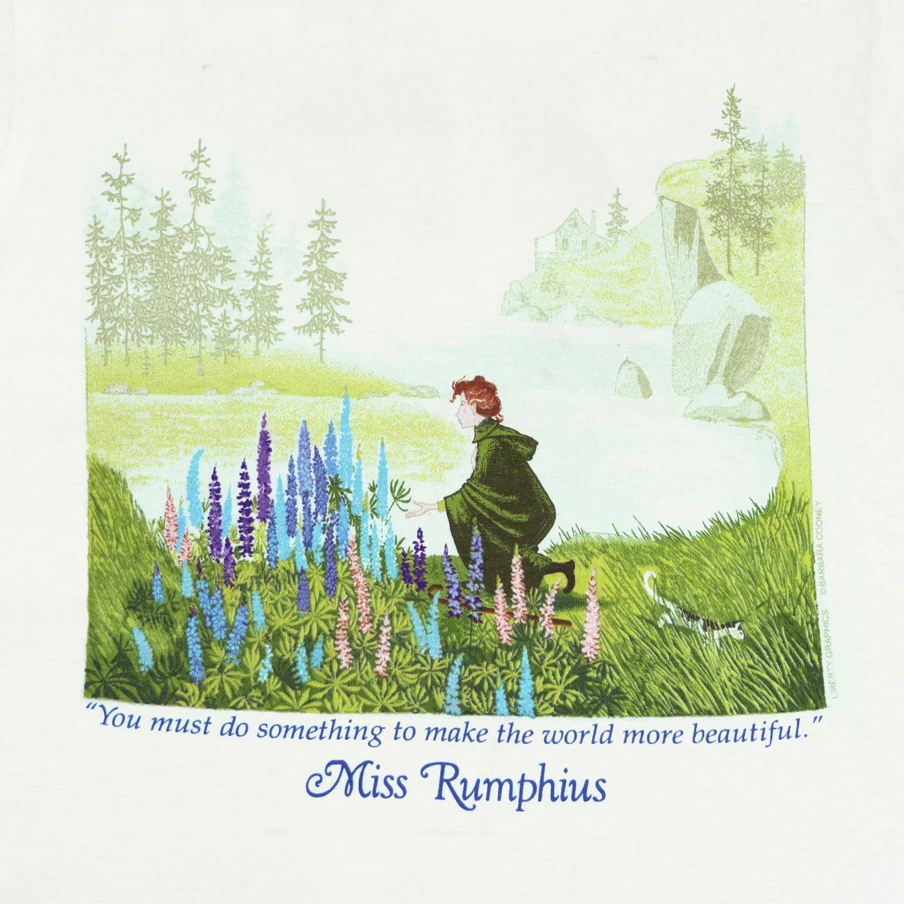 Miss Rumphius Ladies Adult T-Shirt in White by Liberty Graphics