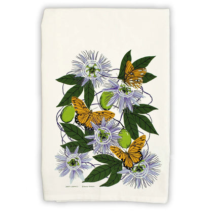 Passionflower - Flour Sack Tea Towel by Liberty Graphics - Maine Yarn & Fiber Supply