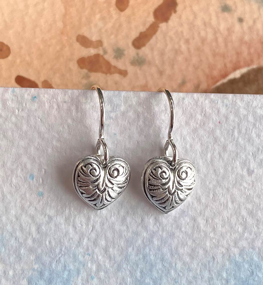 Romantic Love Fine Silver and Sterling Silver Earrings by Sprig & Sparrow Jewelry