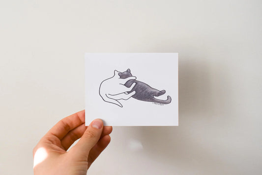 Kitty Hugs - Greeting Card by 3 Legged Dog Ink