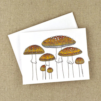 Mushrooms - Greeting Card by 3 Legged Dog Ink
